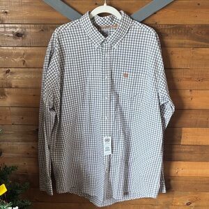 Cinch Men's Checkered Button Down Shirt - Brown and White